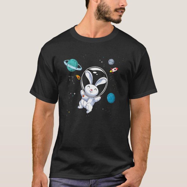Universe Space Travel Animal   Rabbit Bunny Astron T-Shirt (Front)