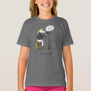 Universe Unicorn Poetry Funny Girl's Kid's T-shirt
