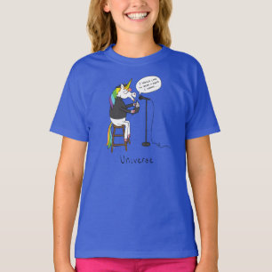 Universe Unicorn Poetry Funny Girl's Kid's T-shirt