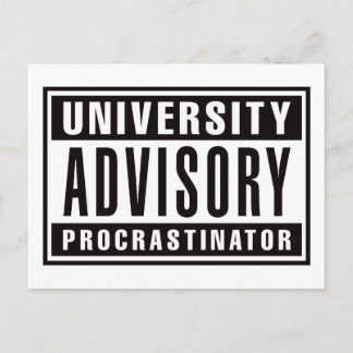 University Advisory Procrastinator Postcard