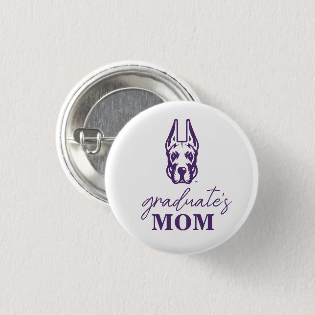 University at Albany Great Dane Mascot Head 3 Cm Round Badge (Front & Back)