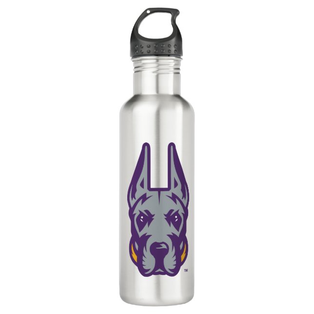 University at Albany Great Dane Mascot Head 710 Ml Water Bottle (Front)