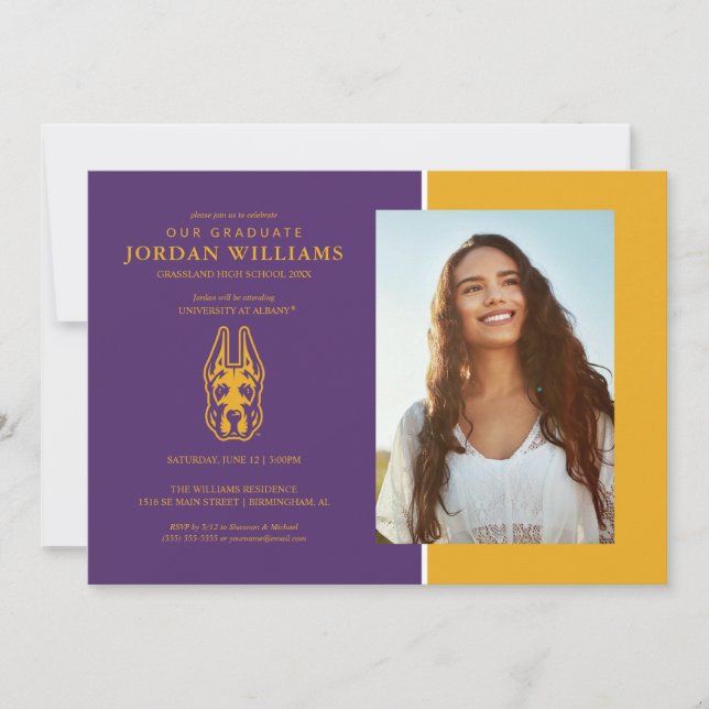 University at Albany Great Dane Mascot Head Announcement (Front)