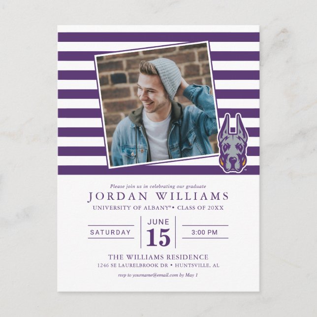 University at Albany Great Dane Mascot Head Announcement Postcard (Front)