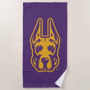 University at Albany Great Dane Mascot Head Beach Towel