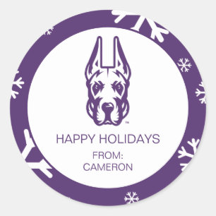 University at Albany Great Dane Mascot Head Classic Round Sticker