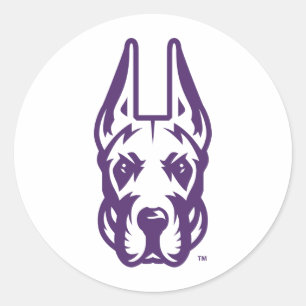 University at Albany Great Dane Mascot Head Classic Round Sticker