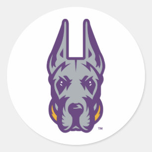 University at Albany Great Dane Mascot Head Classic Round Sticker