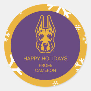 University at Albany Great Dane Mascot Head Classic Round Sticker