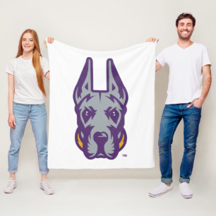 University at Albany Great Dane Mascot Head Fleece Blanket