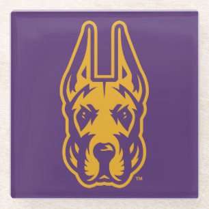 University at Albany Great Dane Mascot Head Glass Coaster
