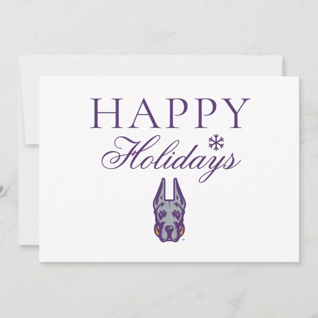 University at Albany Great Dane Mascot Head Holiday Card (Front)