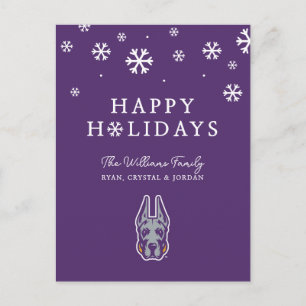 University at Albany Great Dane Mascot Head Holiday Postcard