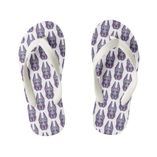 University at Albany Great Dane Mascot Head Kid's Flip Flops