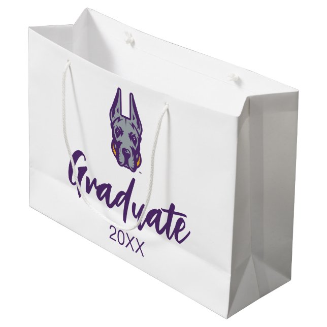 University at Albany Great Dane Mascot Head Large Gift Bag (Front Angled)
