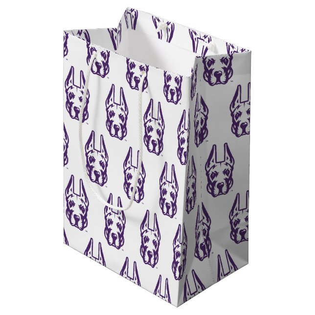 University at Albany Great Dane Mascot Head Medium Gift Bag (Front Angled)