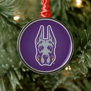 University at Albany Great Dane Mascot Head Metal Tree Decoration