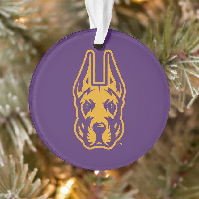 University at Albany Great Dane Mascot Head Ornament (Tree)