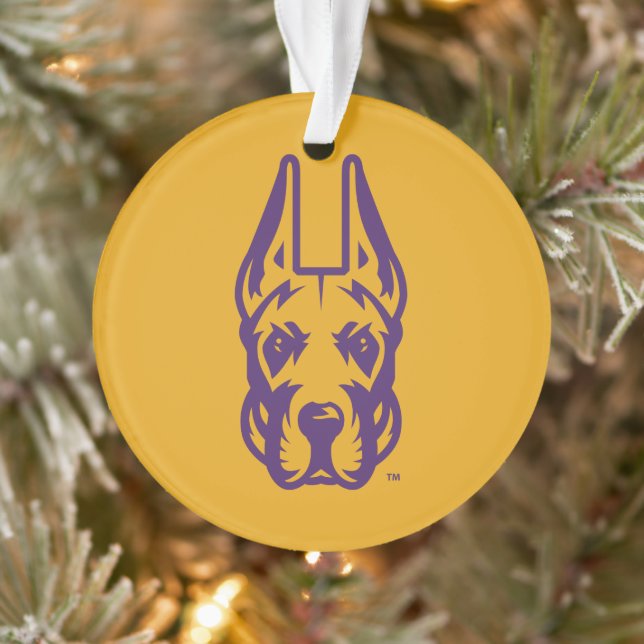 University at Albany Great Dane Mascot Head Ornament (Tree)