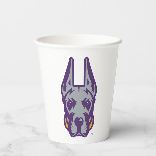 University at Albany Great Dane Mascot Head Paper Cups (Back)