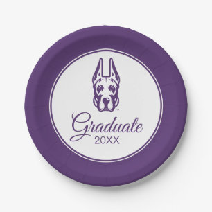 University at Albany Great Dane Mascot Head Paper Plate