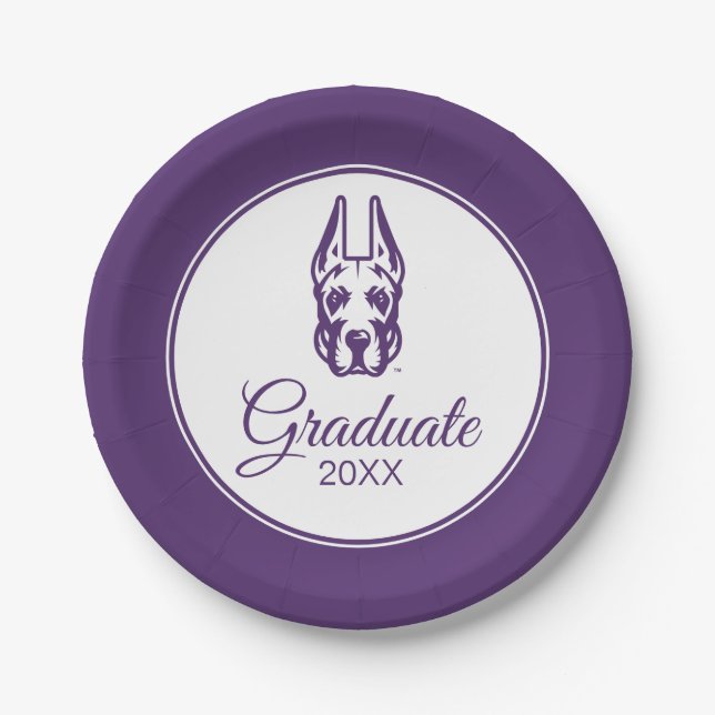 University at Albany Great Dane Mascot Head Paper Plate (Front)
