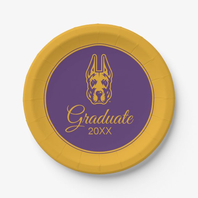 University at Albany Great Dane Mascot Head Paper Plate (Front)