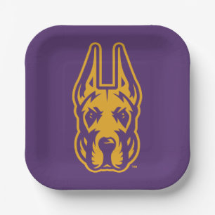 University at Albany Great Dane Mascot Head Paper Plate