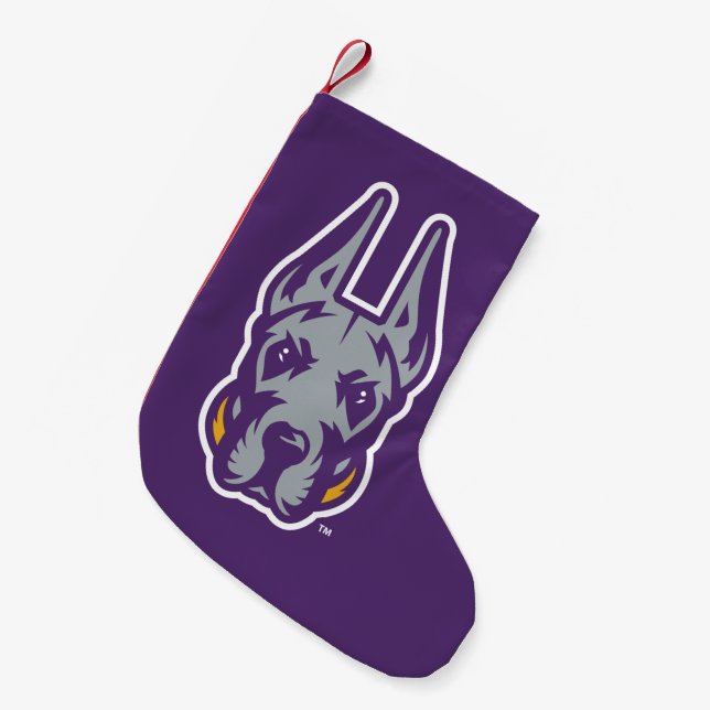 University at Albany Great Dane Mascot Head Small Christmas Stocking (Front (Hanging))