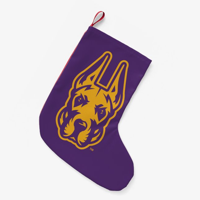 University at Albany Great Dane Mascot Head Small Christmas Stocking (Front (Hanging))