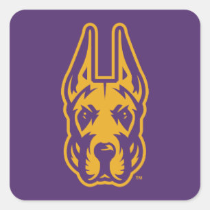 University at Albany Great Dane Mascot Head Square Sticker
