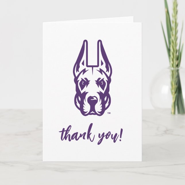University at Albany Great Dane Mascot Head Thank You Card (Front)