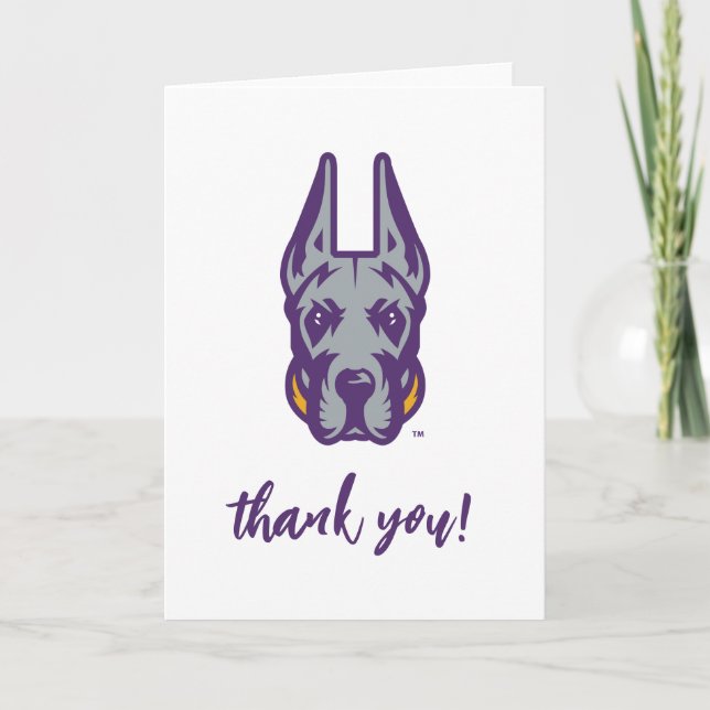 University at Albany Great Dane Mascot Head Thank You Card (Front)