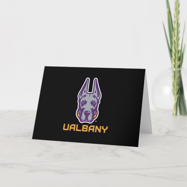 University at Albany Great Dane Mascot Head Thank You Card (Front)