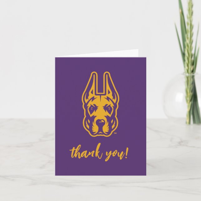 University at Albany Great Dane Mascot Head Thank You Card (Front)