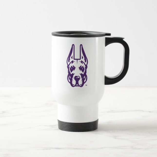 University at Albany Great Dane Mascot Head Travel Mug (Right)