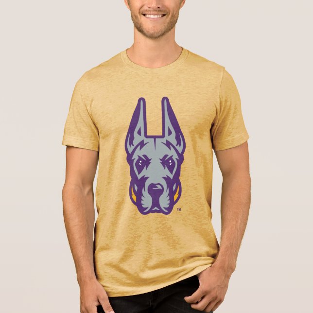 University at Albany Great Dane Mascot Head Tri-Blend Shirt (Front)