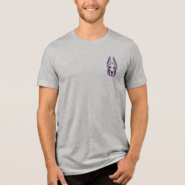 University at Albany Great Dane Mascot Head Tri-Blend Shirt (Front)
