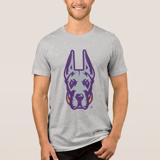 University at Albany Great Dane Mascot Head Tri-Blend Shirt (Front)