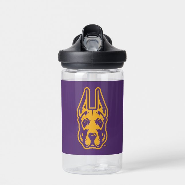 University at Albany Great Dane Mascot Head Water Bottle (Front)