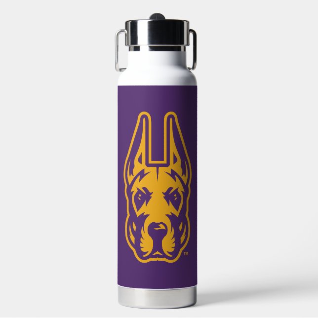University at Albany Great Dane Mascot Head Water Bottle (Front)