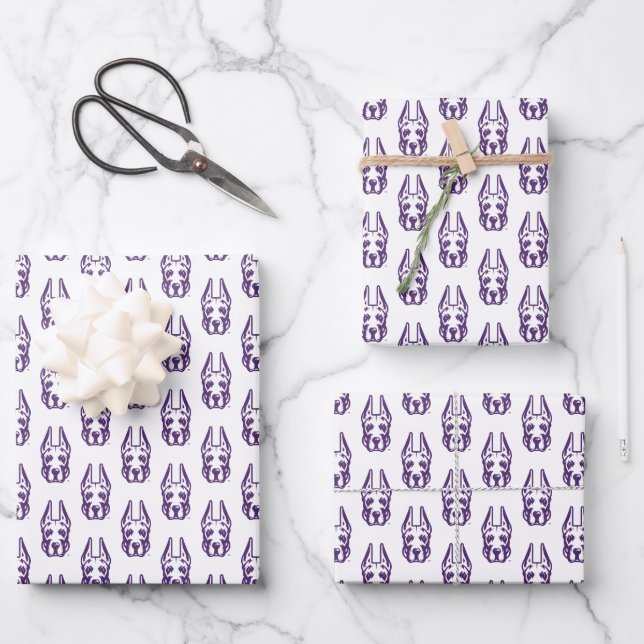 University at Albany Great Dane Mascot Head Wrapping Paper Sheet (Front)