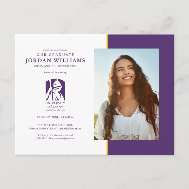 University at Albany Iconic Logo Announcement Postcard (Front)