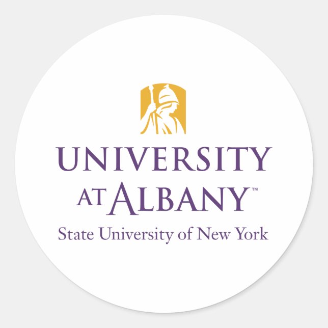 University at Albany Iconic Logo Classic Round Sticker (Front)
