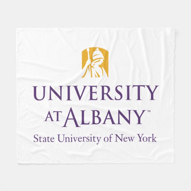University at Albany Iconic Logo Fleece Blanket (Front (Horizontal))