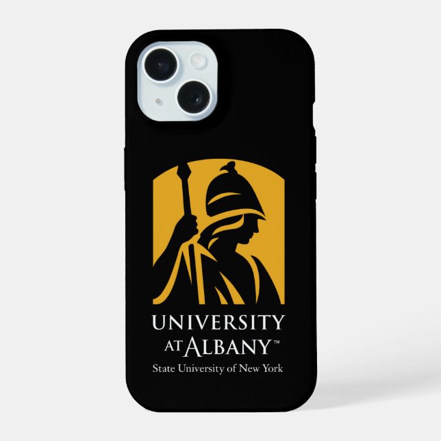 University at Albany Iconic Logo iPhone 15 Case (Back)