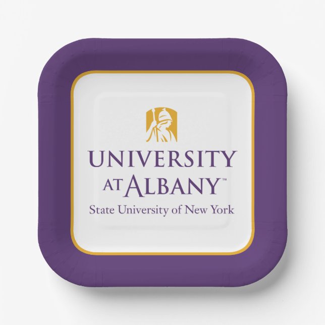 University at Albany Iconic Logo Paper Plate (Front)