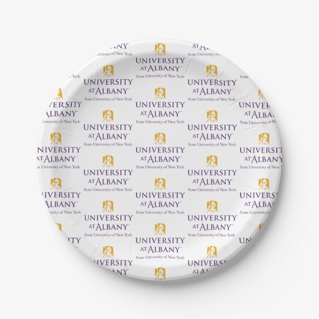University at Albany Iconic Logo Paper Plate (Front)