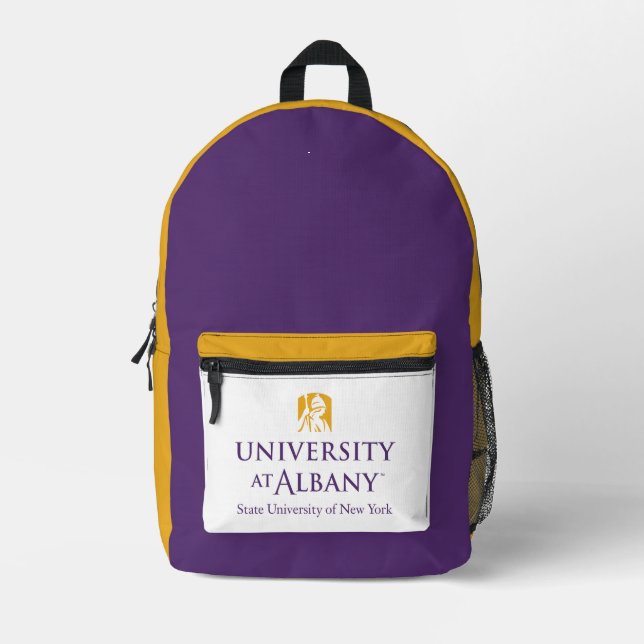 University at Albany Iconic Logo Printed Backpack (Front)