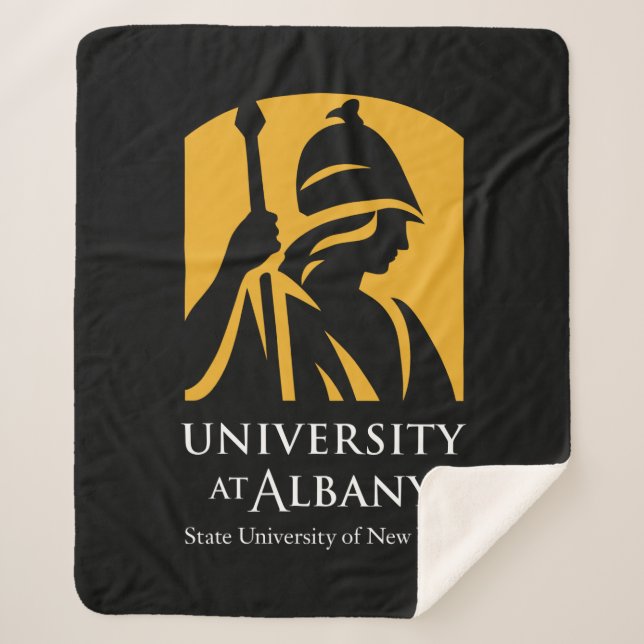 University at Albany Iconic Logo Sherpa Blanket (Front)